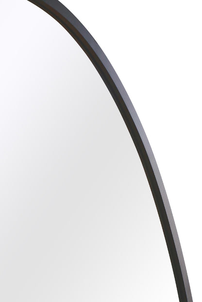 The Oval Reflection - Sleek Black Metal Framed Garden Wall Mirror 79" X 44" (200 x 112CM)-4