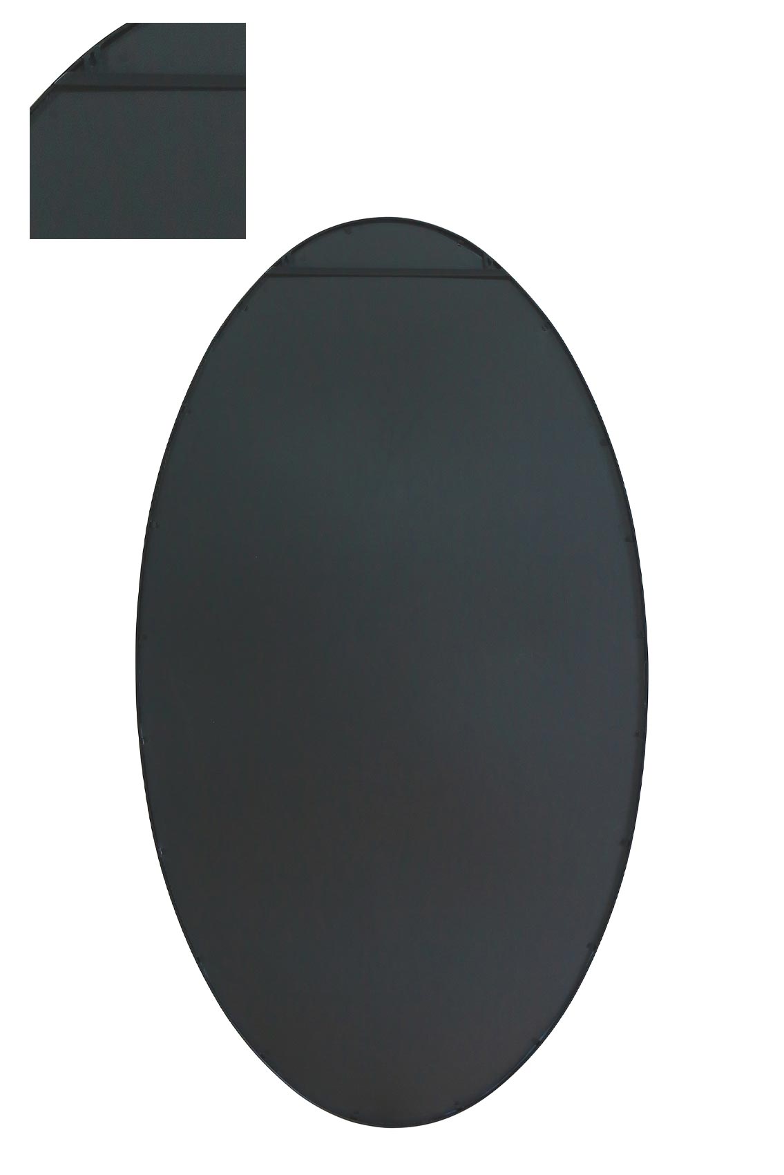 The Oval Reflection - Sleek Black Metal Framed Garden Wall Mirror 79" X 44" (200 x 112CM)-10