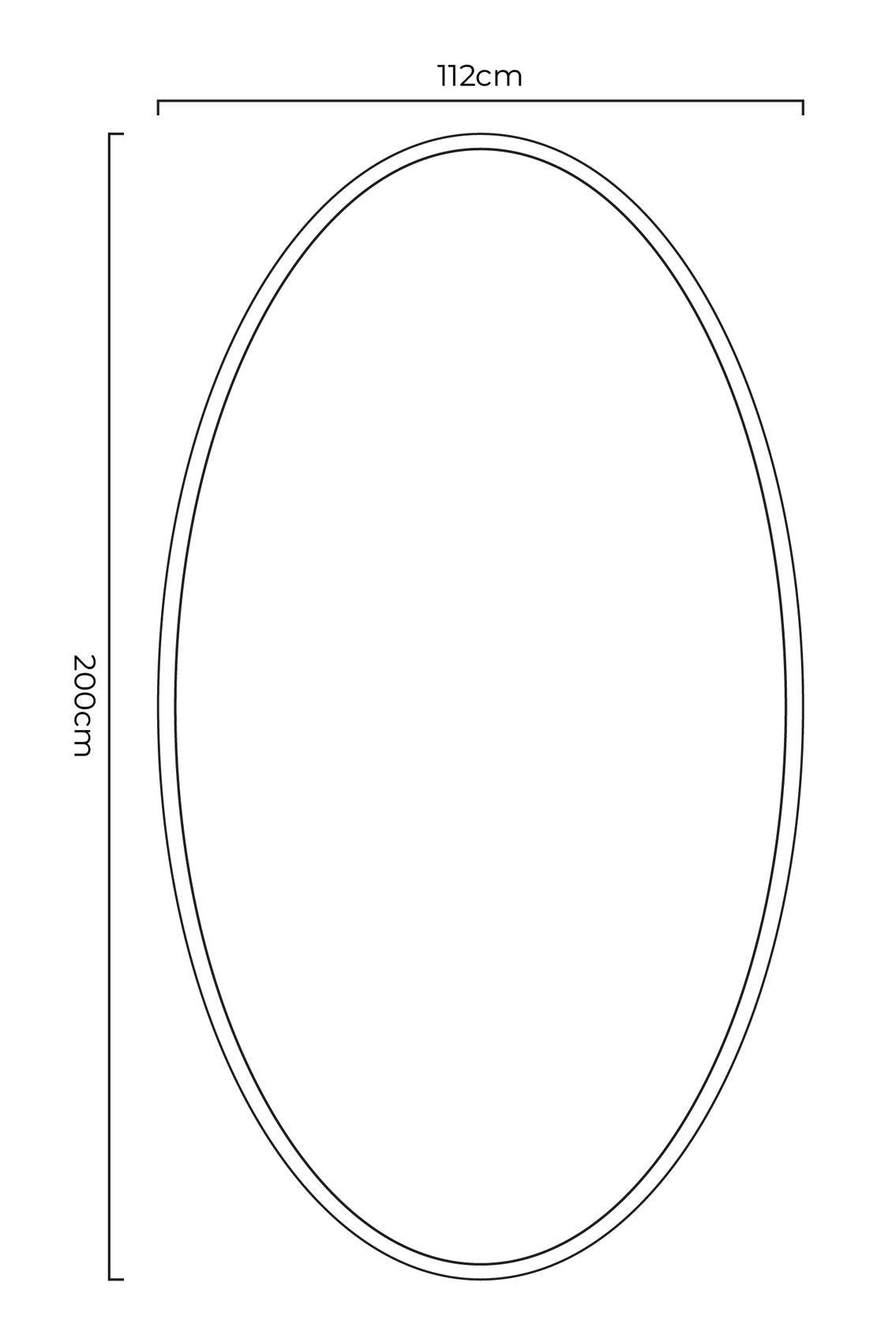 The Oval Reflection - Sleek Black Metal Framed Garden Wall Mirror 79" X 44" (200 x 112CM)-12