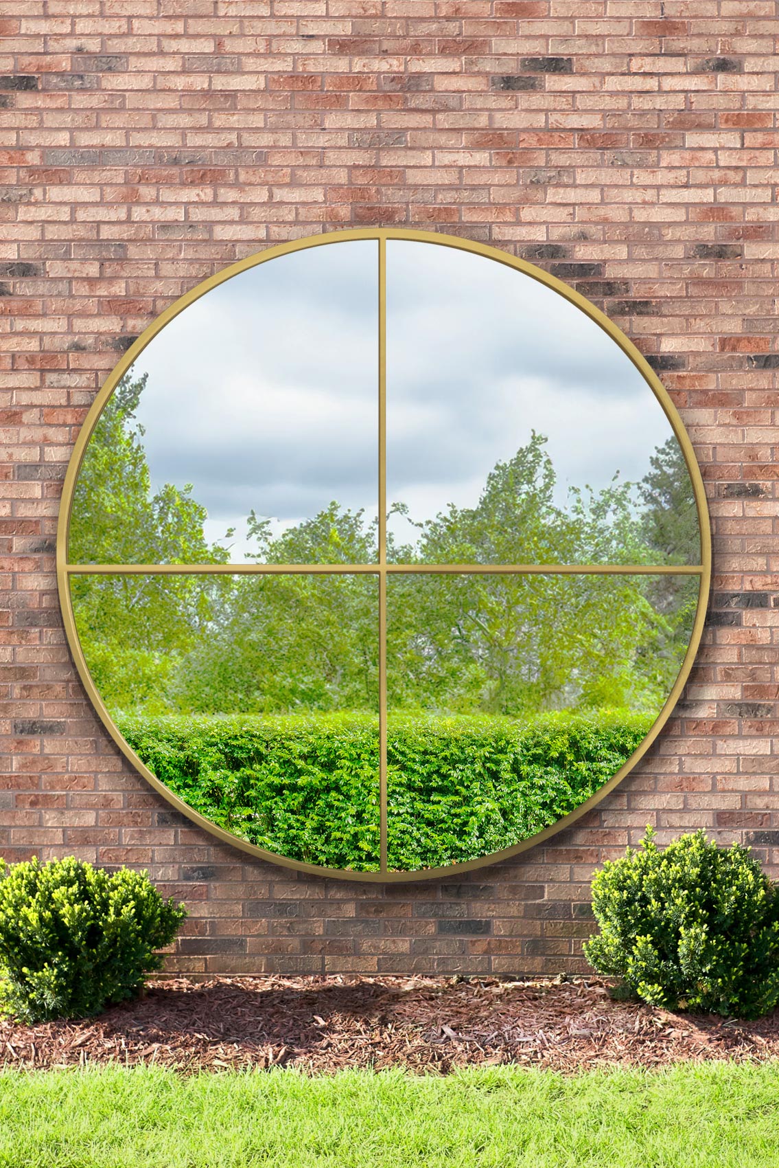 Genestra - Oversized Round Metal Garden Wall Mirror 71"x 71" (180x180cm)-1