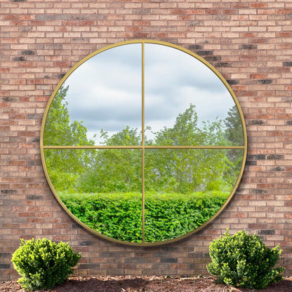 Genestra - Oversized Round Metal Garden Wall Mirror 71"x 71" (180x180cm)-2