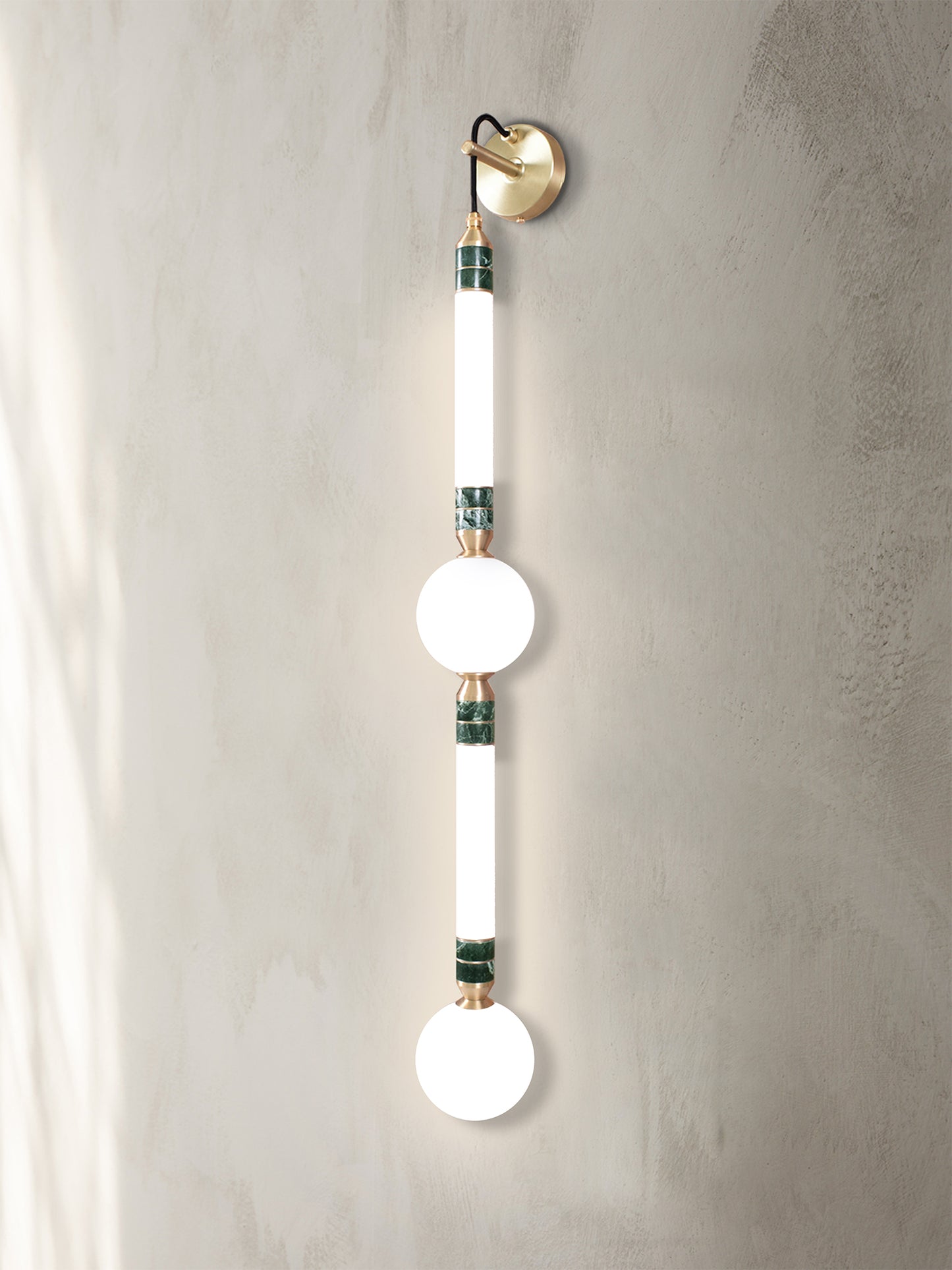 Greenstone Large Wall Light, side view on wall.