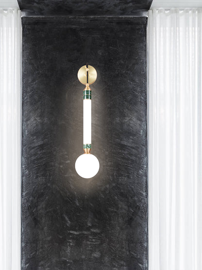 Greenstone Small Wall Light, on wall in setting.