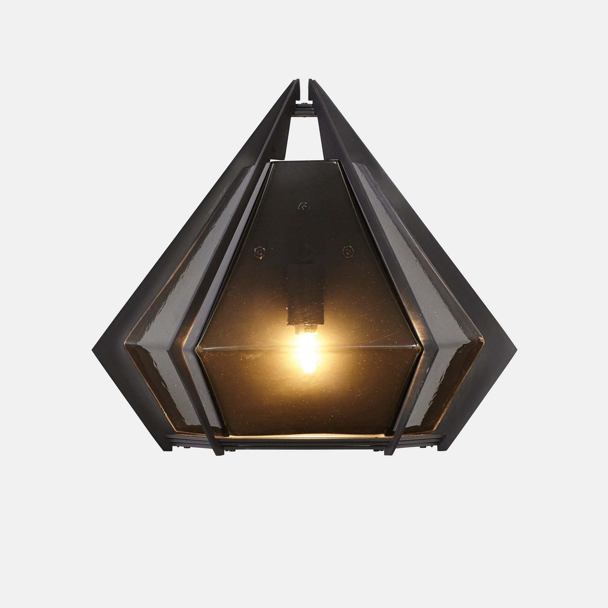 HARLOW WALL SCONCE SMOKED GRAY GLASS BLACKENED STEEL 