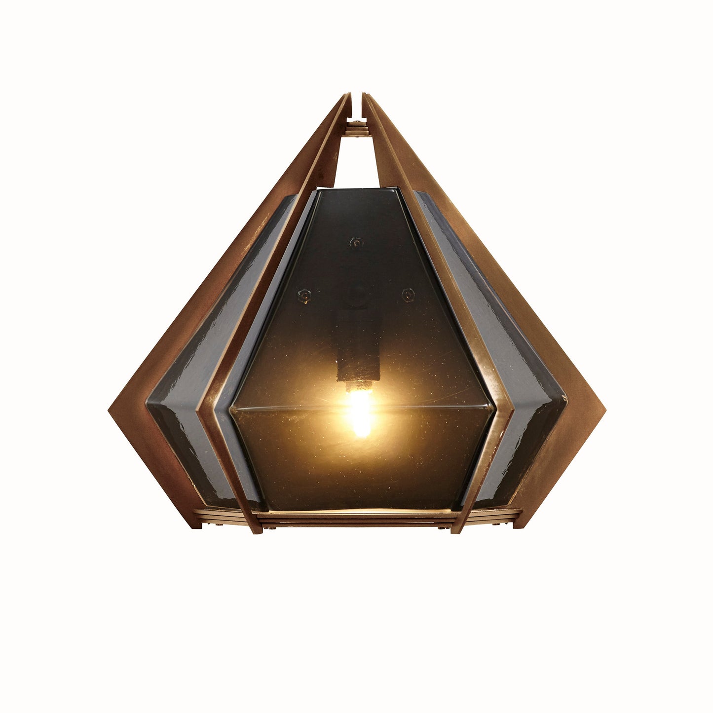 HARLOW WALL SCONCE SMOKED GRAY GLASS SATIN BRONZE 