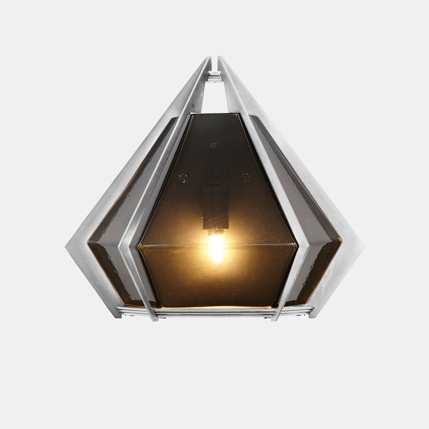 HARLOW WALL SCONCE SMOKED GRAY GLASS SATIN NICKEL 