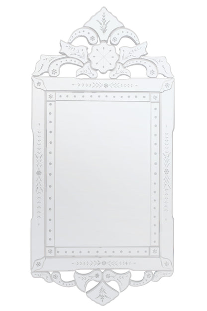 Elegant Baroque Style Wall Mirror - 122 x 58 CM in All Glass Finish-3