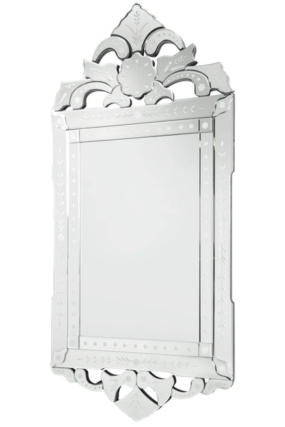 Elegant Baroque Style Wall Mirror - 122 x 58 CM in All Glass Finish-5