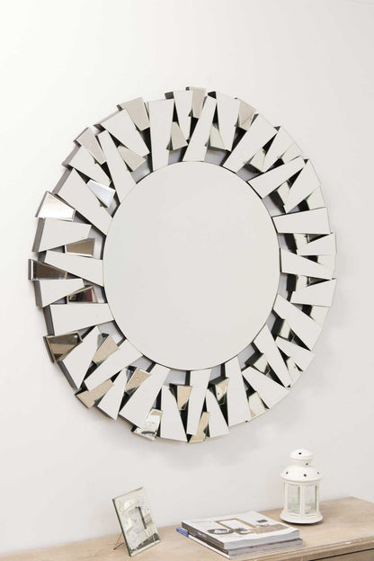 Contemporary Circular Glass Mirror - 98 x 98 CM-3