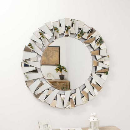 Contemporary Circular Glass Mirror - 98 x 98 CM-4