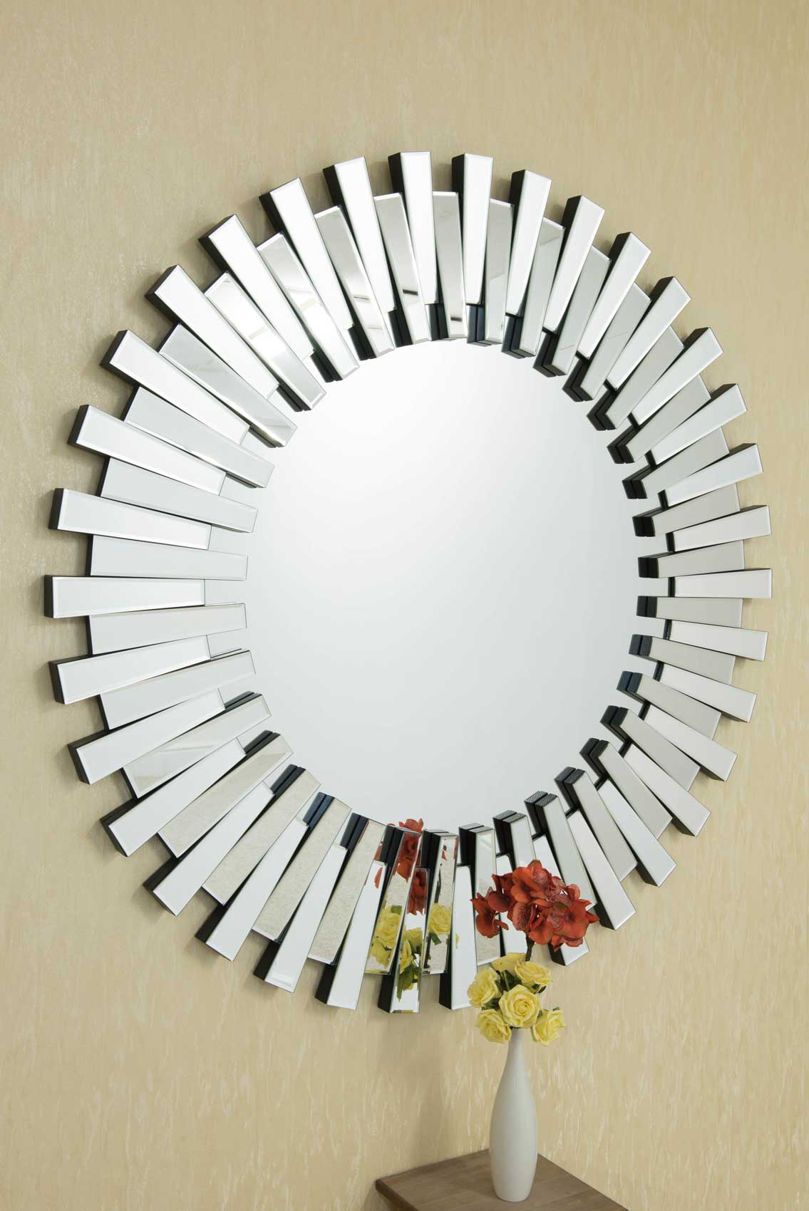 Radiant All-Glass Decorative Round Mirror 120 x 120 CM-2