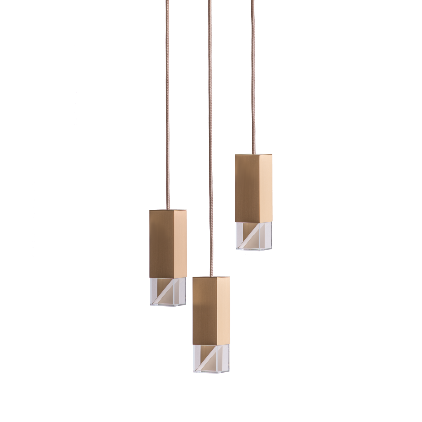 Lamp/ One Brass Trio Chandelier white background