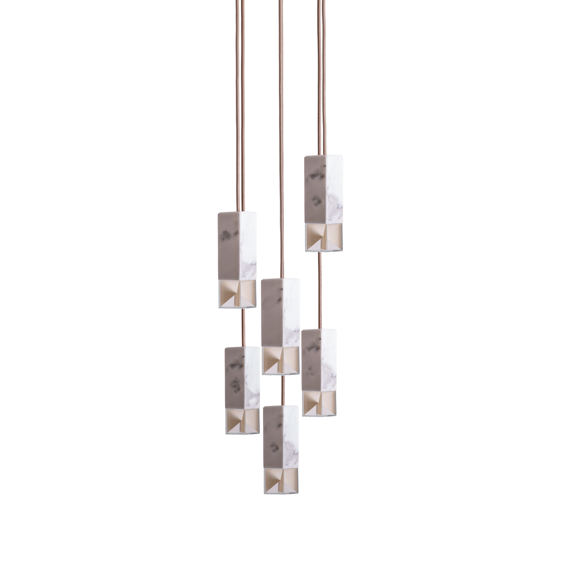 Lamp/ One Marble  6- Light Chandelier white background