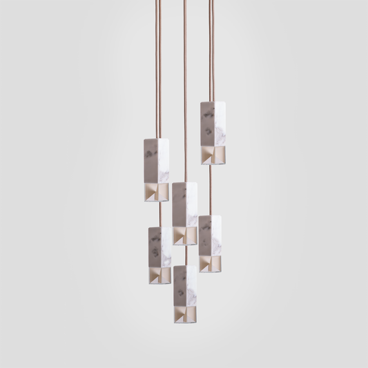 Lamp/ One Marble  6- Light Chandelier