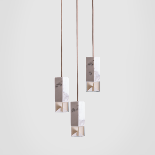 Lamp/ One Marble Trio Chandelier