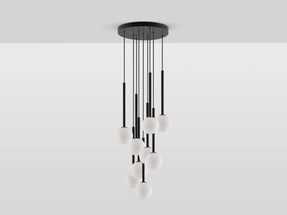 Charcoal grey cluster Ceiling Light, front view.
