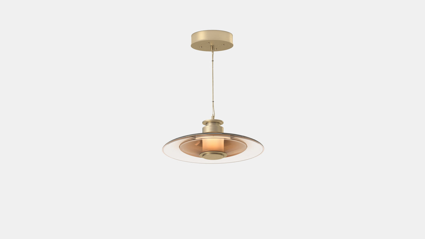 LUNA A X SMALL DISC PENDANT SATIN BRASS SET 