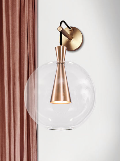 Cone Shade Wall Light, on wall in setting.