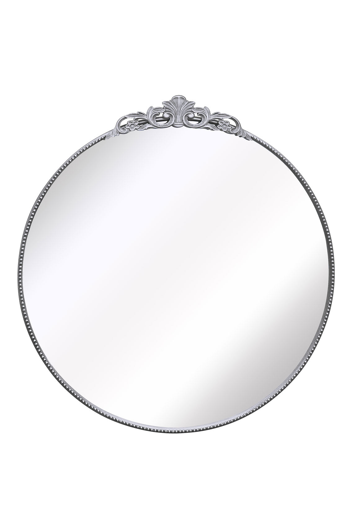 Regal Reflection - 39" X 39" (100x100CM) Silver Framed Round Wall Mirror-2