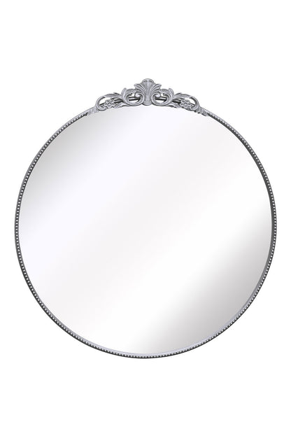 Regal Reflection - 39" X 39" (100x100CM) Silver Framed Round Wall Mirror-2