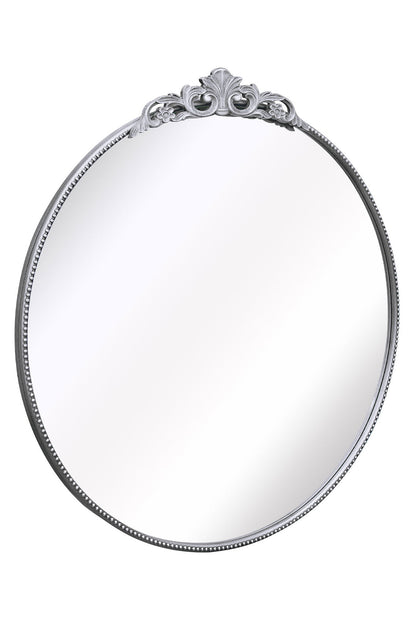 Regal Reflection - 39" X 39" (100x100CM) Silver Framed Round Wall Mirror-3