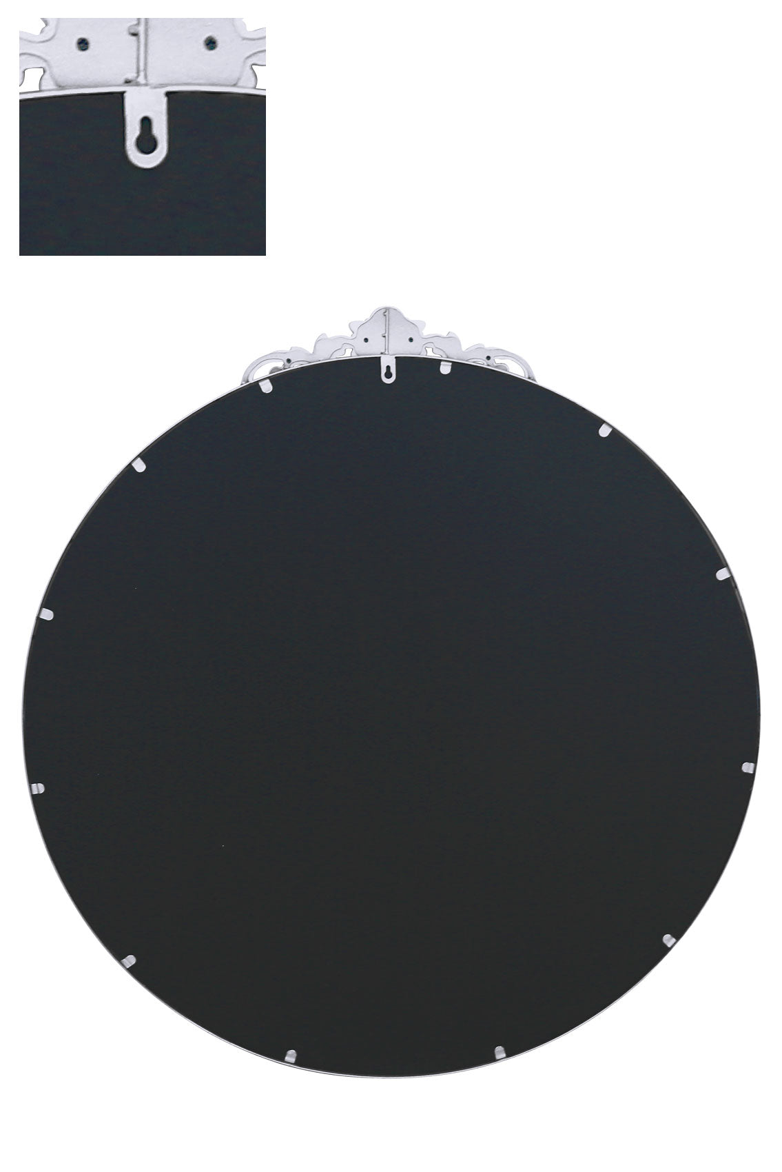 Regal Reflection - 39" X 39" (100x100CM) Silver Framed Round Wall Mirror-4