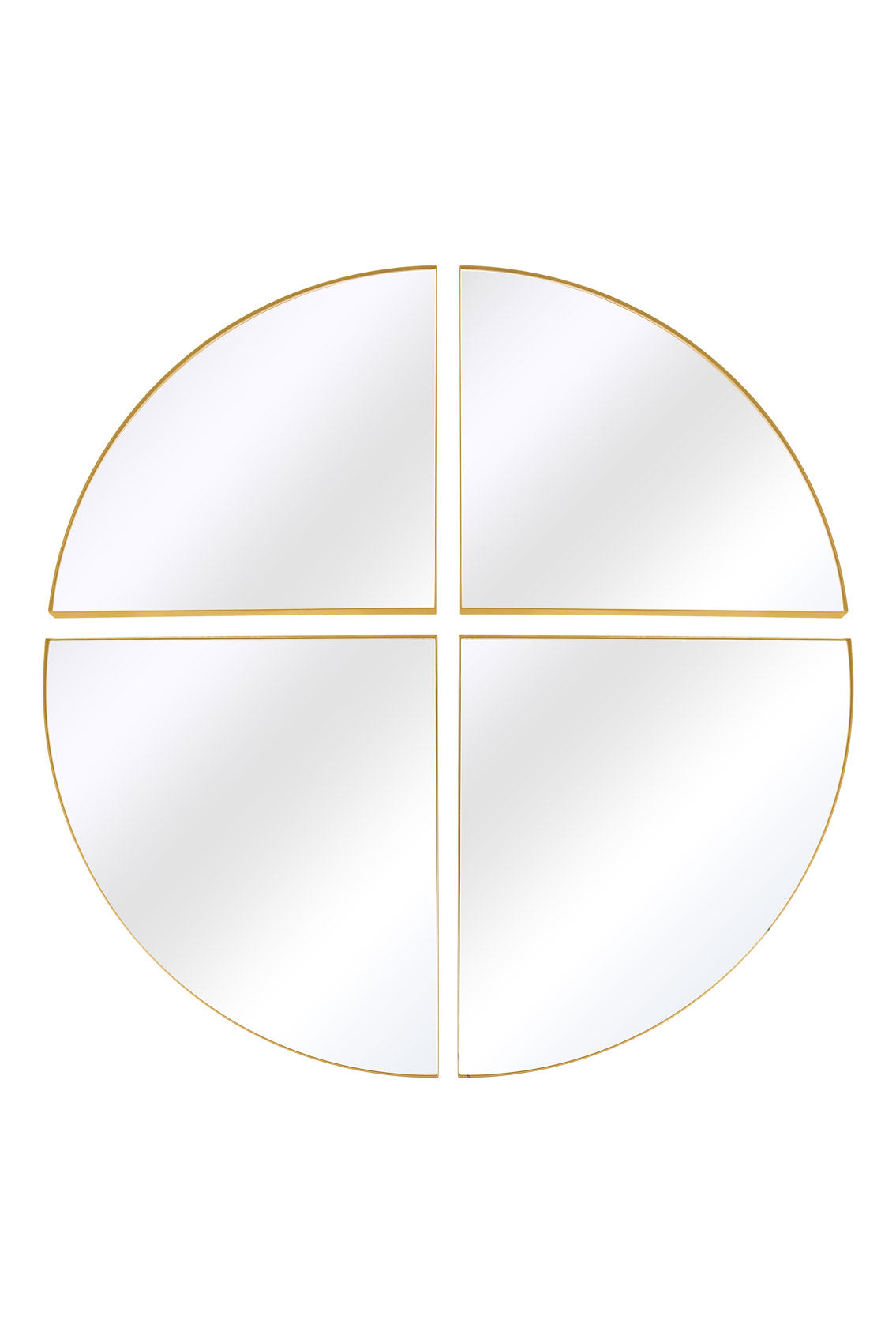 The Quadrants - XL Gold Circular Metal Wall Mirror (54" x 54" / 140 x 140 CM) in Four Sections-2