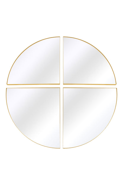 The Quadrants - XL Gold Circular Metal Wall Mirror (54" x 54" / 140 x 140 CM) in Four Sections-2