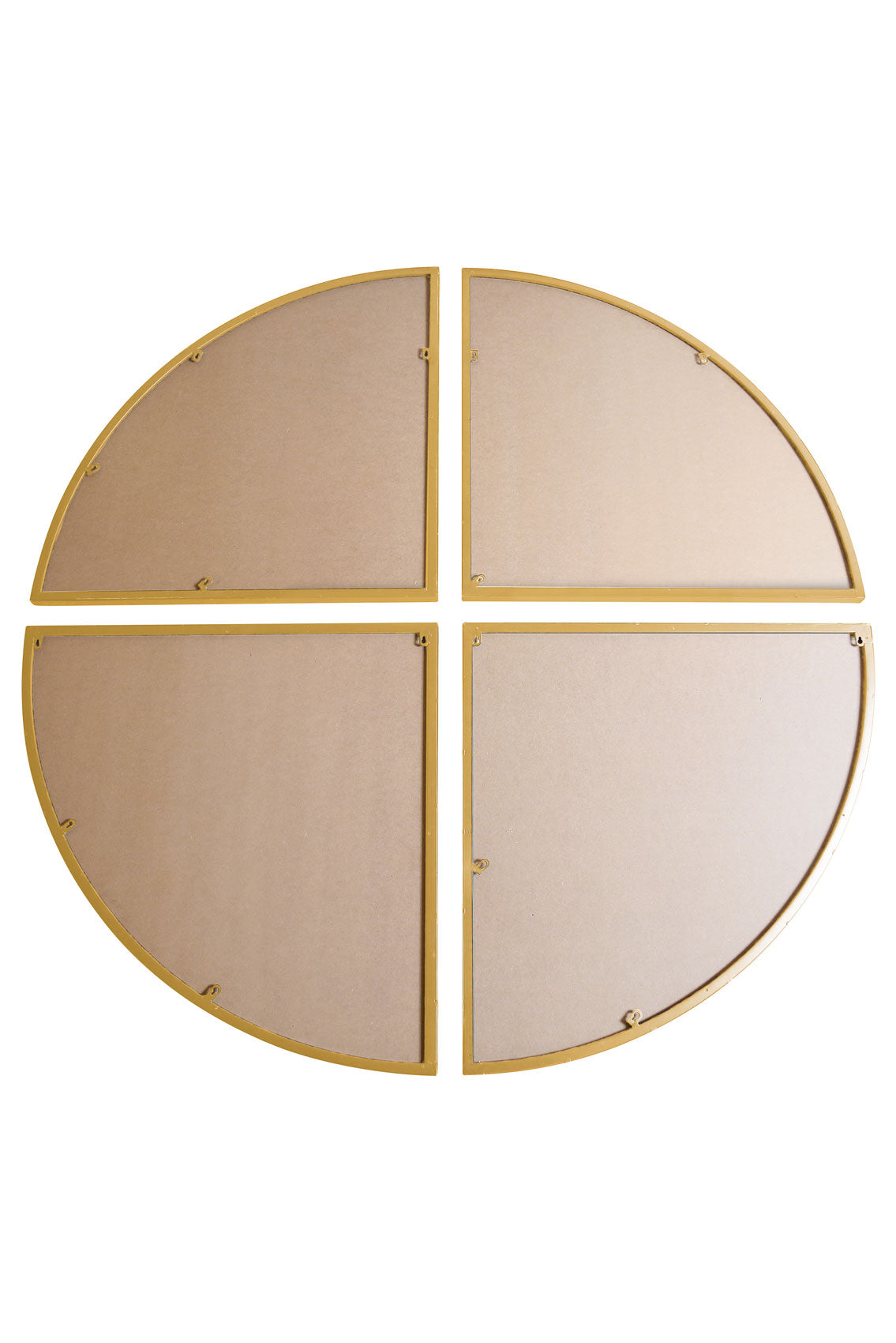 The Quadrants - XL Gold Circular Metal Wall Mirror (54" x 54" / 140 x 140 CM) in Four Sections-6