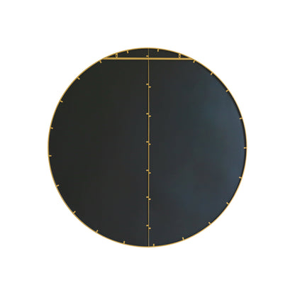 The Quadrants - XL Gold Circular Metal Wall Mirror (54" x 54" / 140 x 140 CM) in Four Sections-5