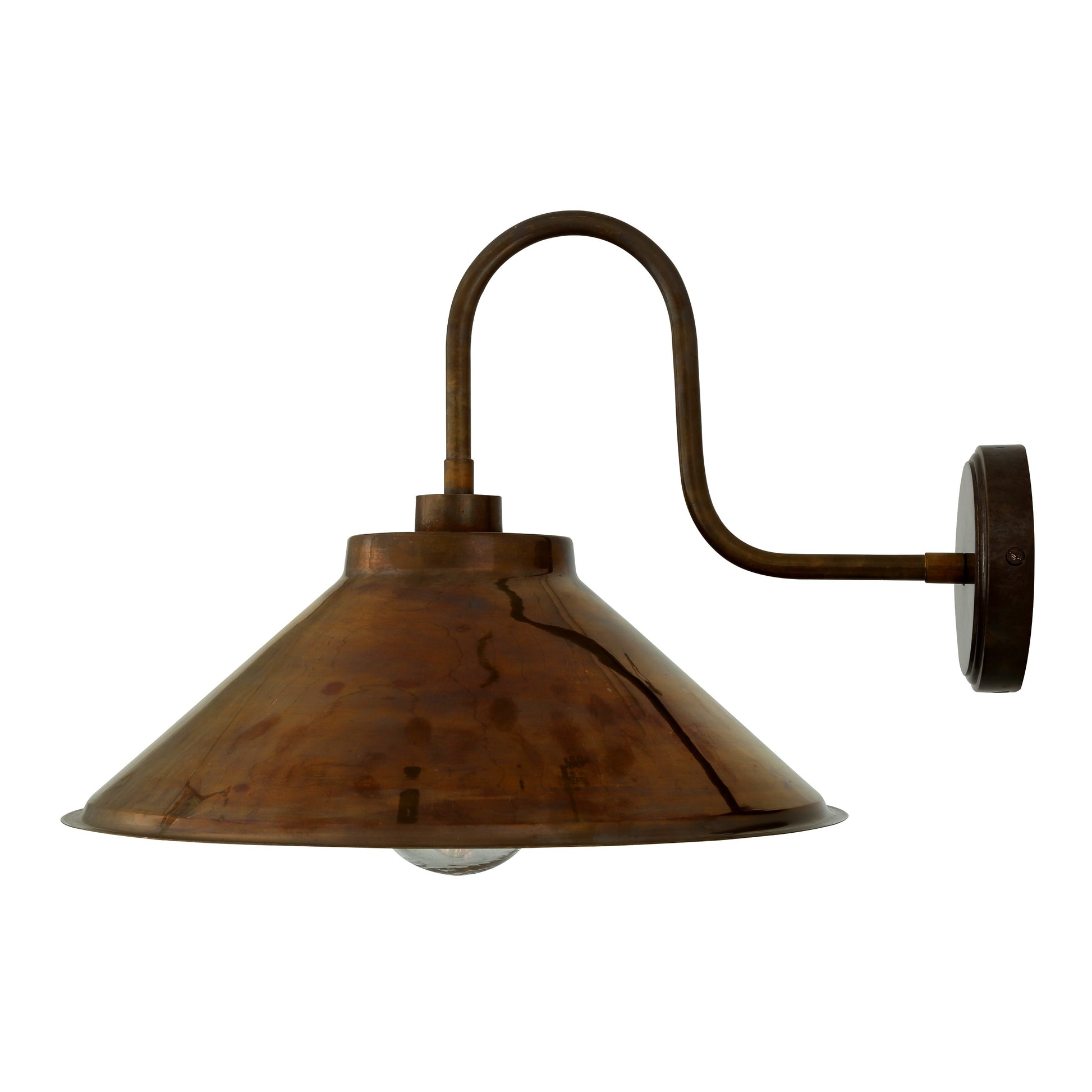 Nerissa Brass Swan Neck Wall Light IP65 Product Shot