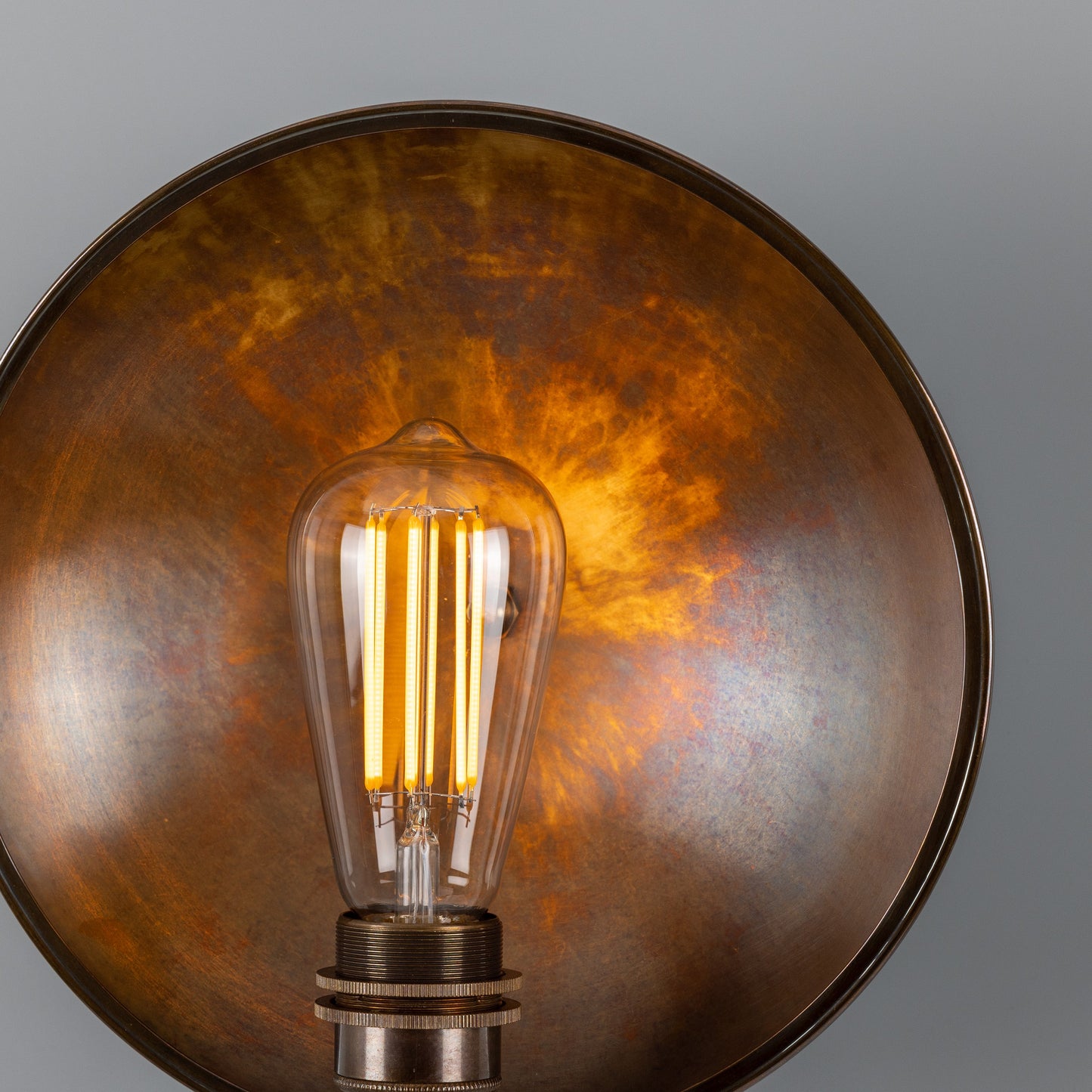 Chulainn Industrial Brass Dish Wall Light 25cm Product Shot