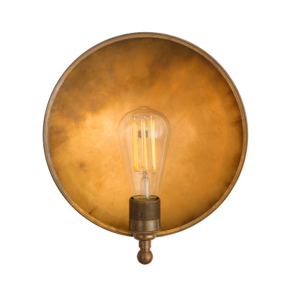 Chulainn Industrial Brass Dish Wall Light 25cm Product Shot