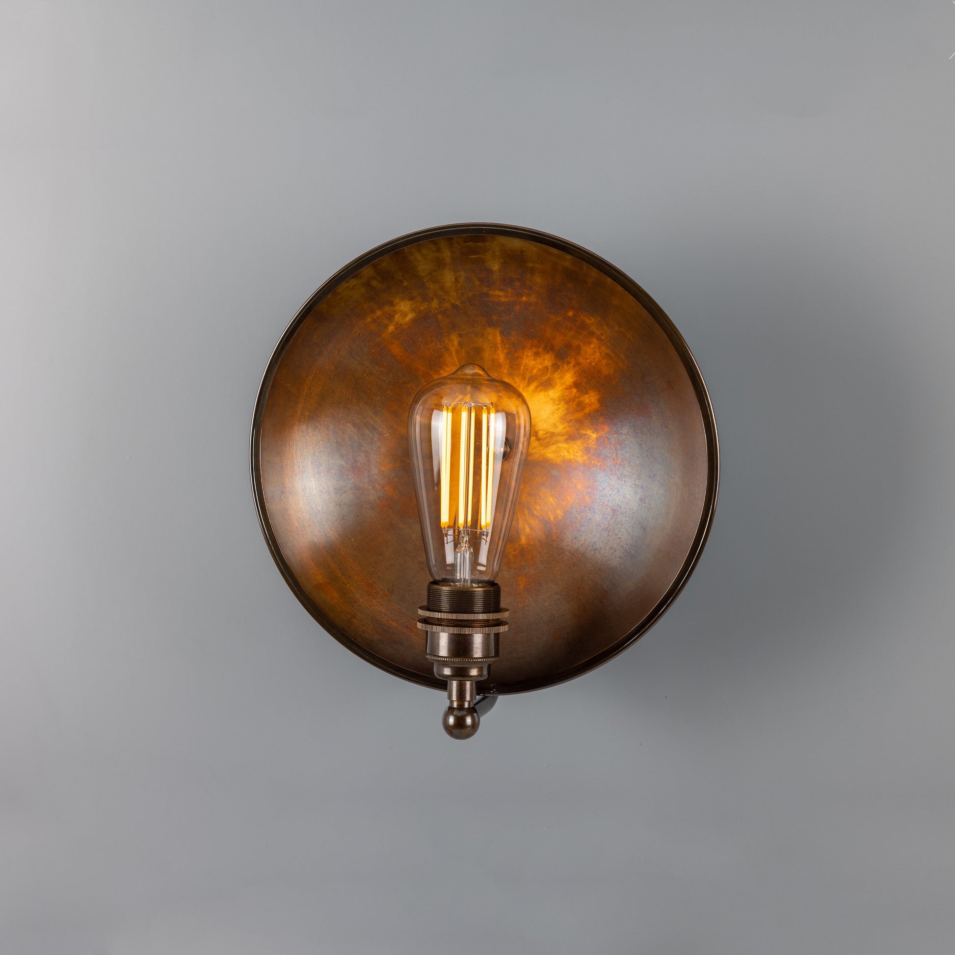 Chulainn Industrial Brass Dish Wall Light 25cm Product Shot