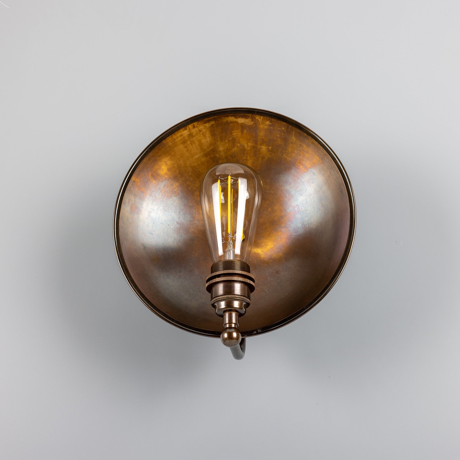 Chulainn Industrial Brass Dish Wall Light 25cm Product Shot