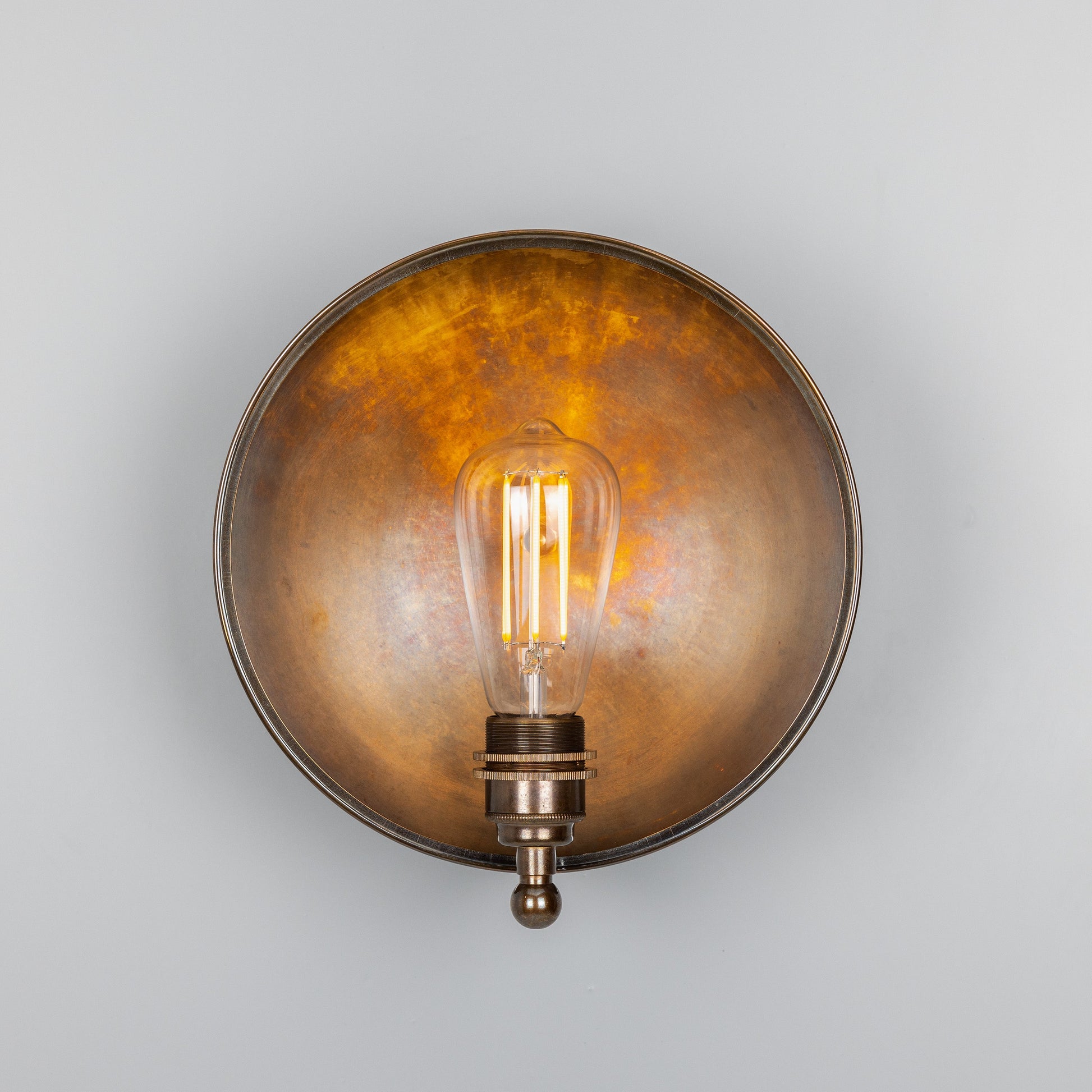 Chulainn Industrial Brass Dish Wall Light 25cm Product Shot