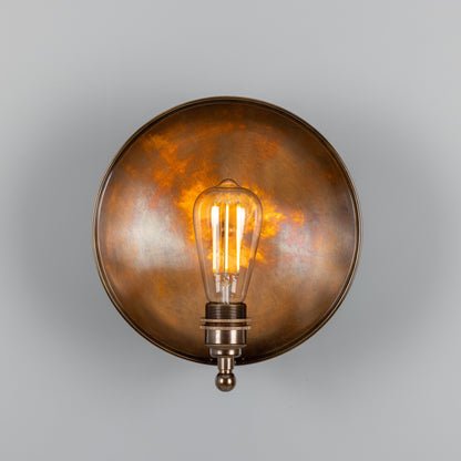 Chulainn Industrial Brass Dish Wall Light 25cm Product Shot