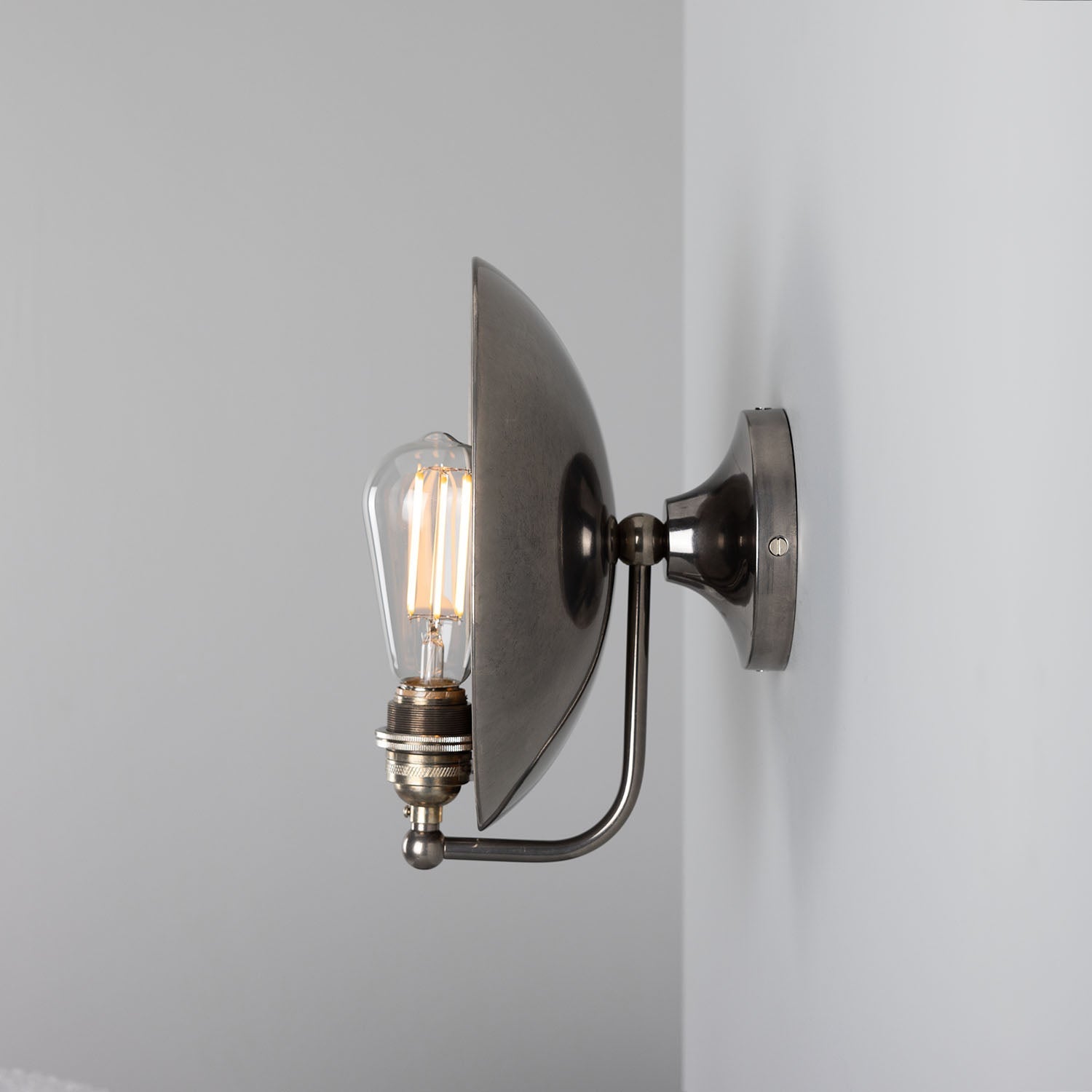 Chulainn Industrial Brass Dish Wall Light 25cm Product Shot