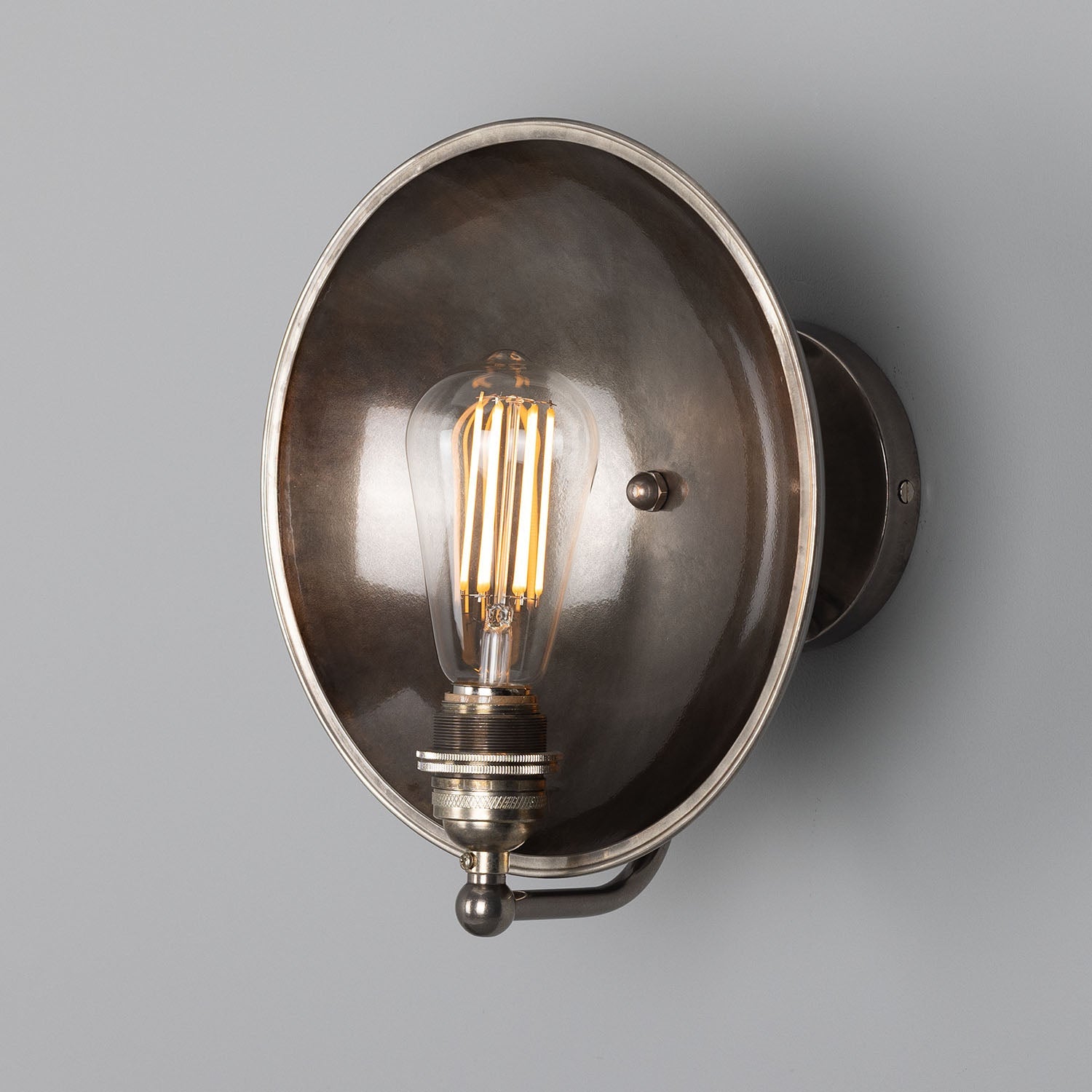 Chulainn Industrial Brass Dish Wall Light 25cm Product Shot