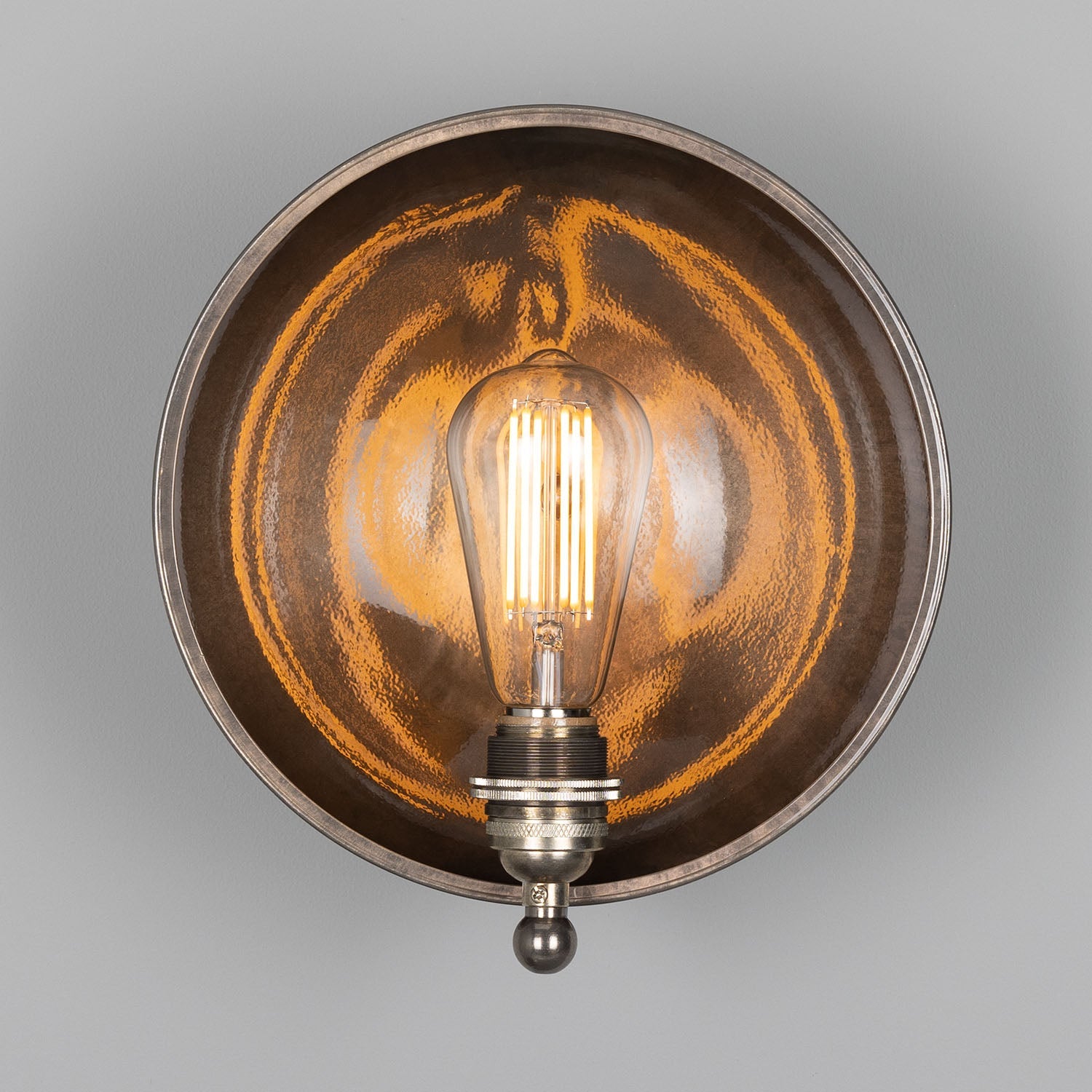 Chulainn Industrial Brass Dish Wall Light 25cm Product Shot