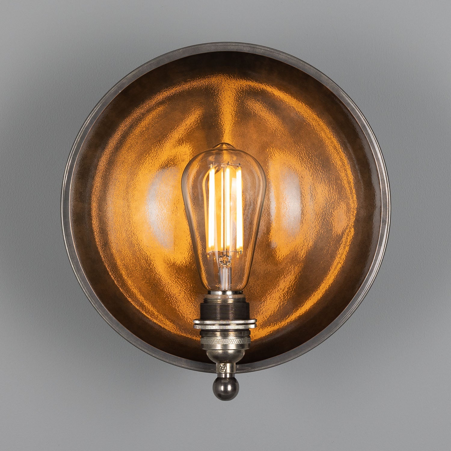 Chulainn Industrial Brass Dish Wall Light 25cm Product Shot