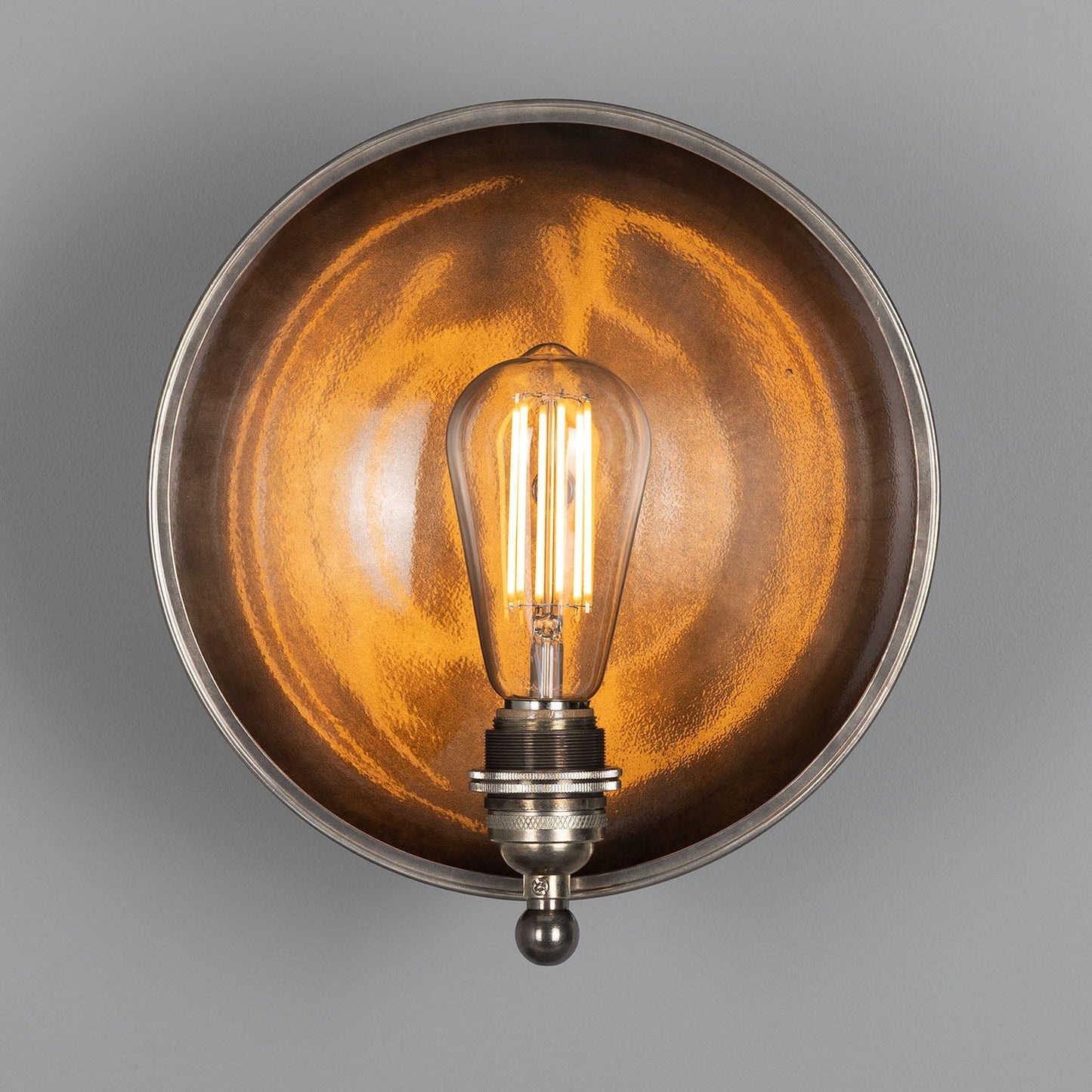 Chulainn Industrial Brass Dish Wall Light 25cm Product Shot