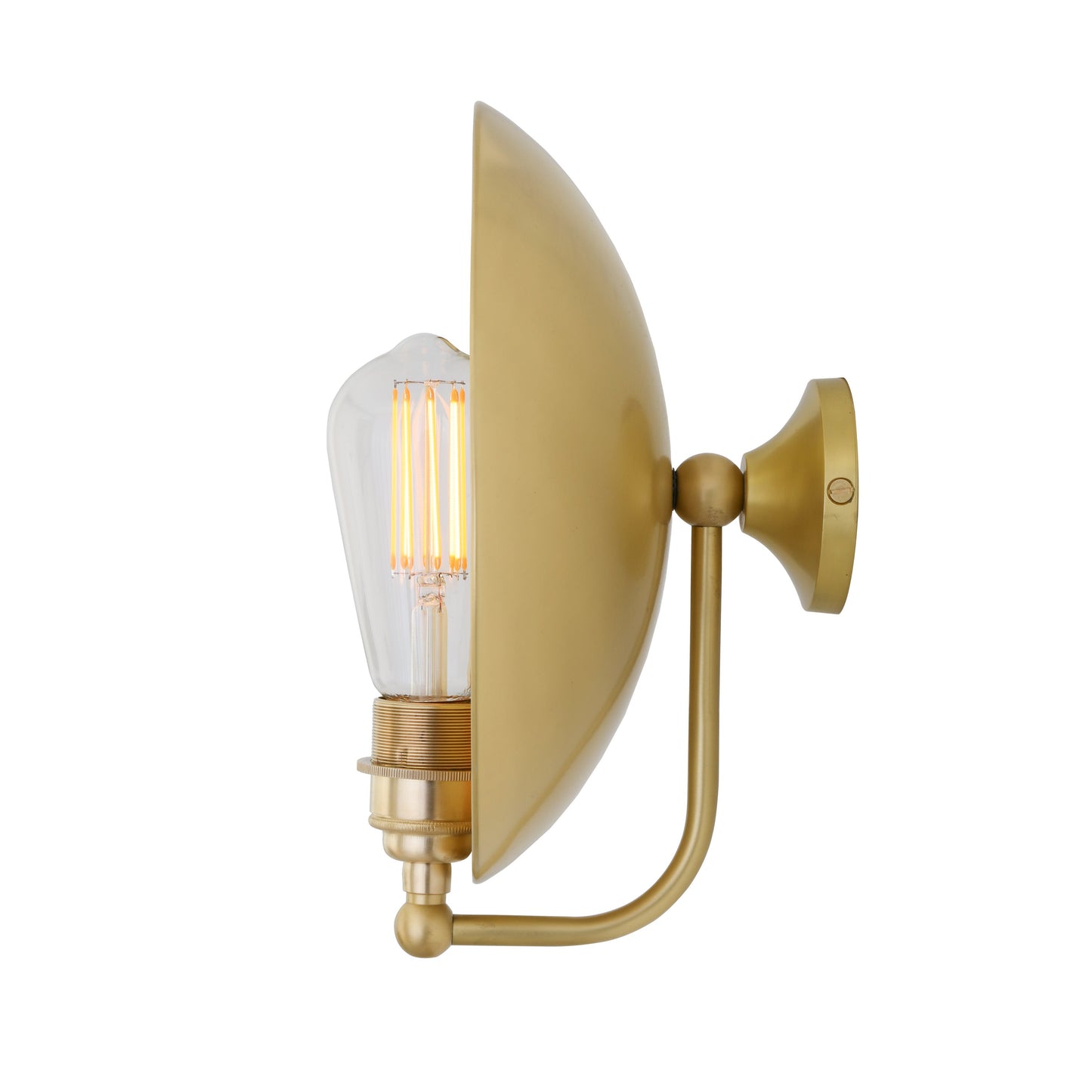 Chulainn Industrial Brass Dish Wall Light 25cm Product Shot