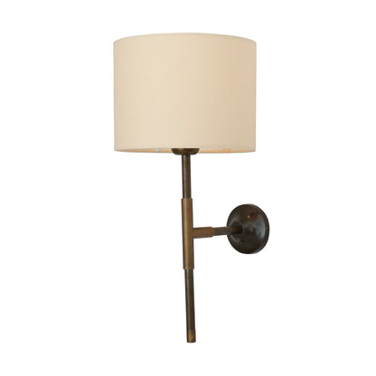 Tenby Modern Brass Wall Light with Empire Fabric Shade