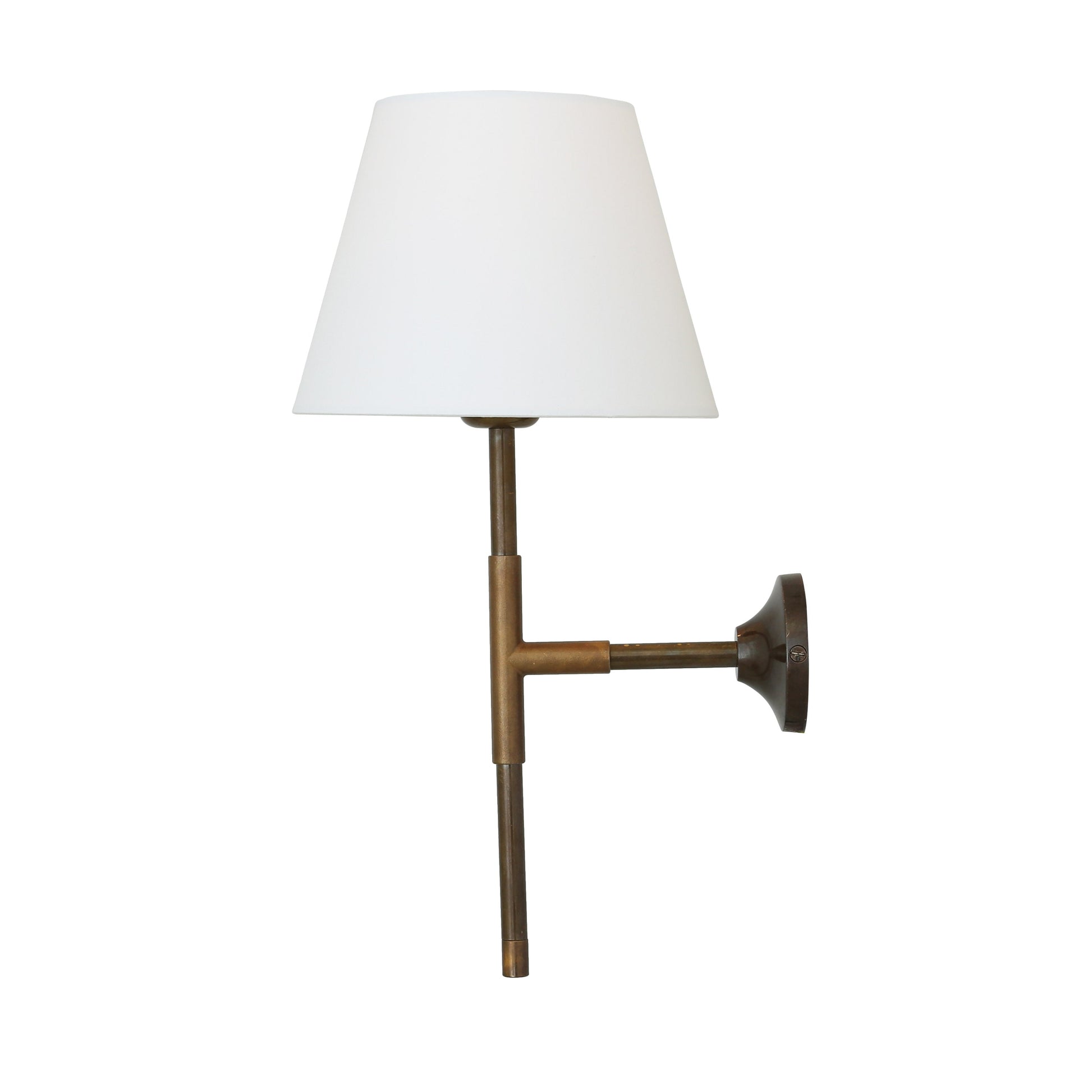 Tenby Modern Brass Wall Light with Empire Fabric Shade Product Shot