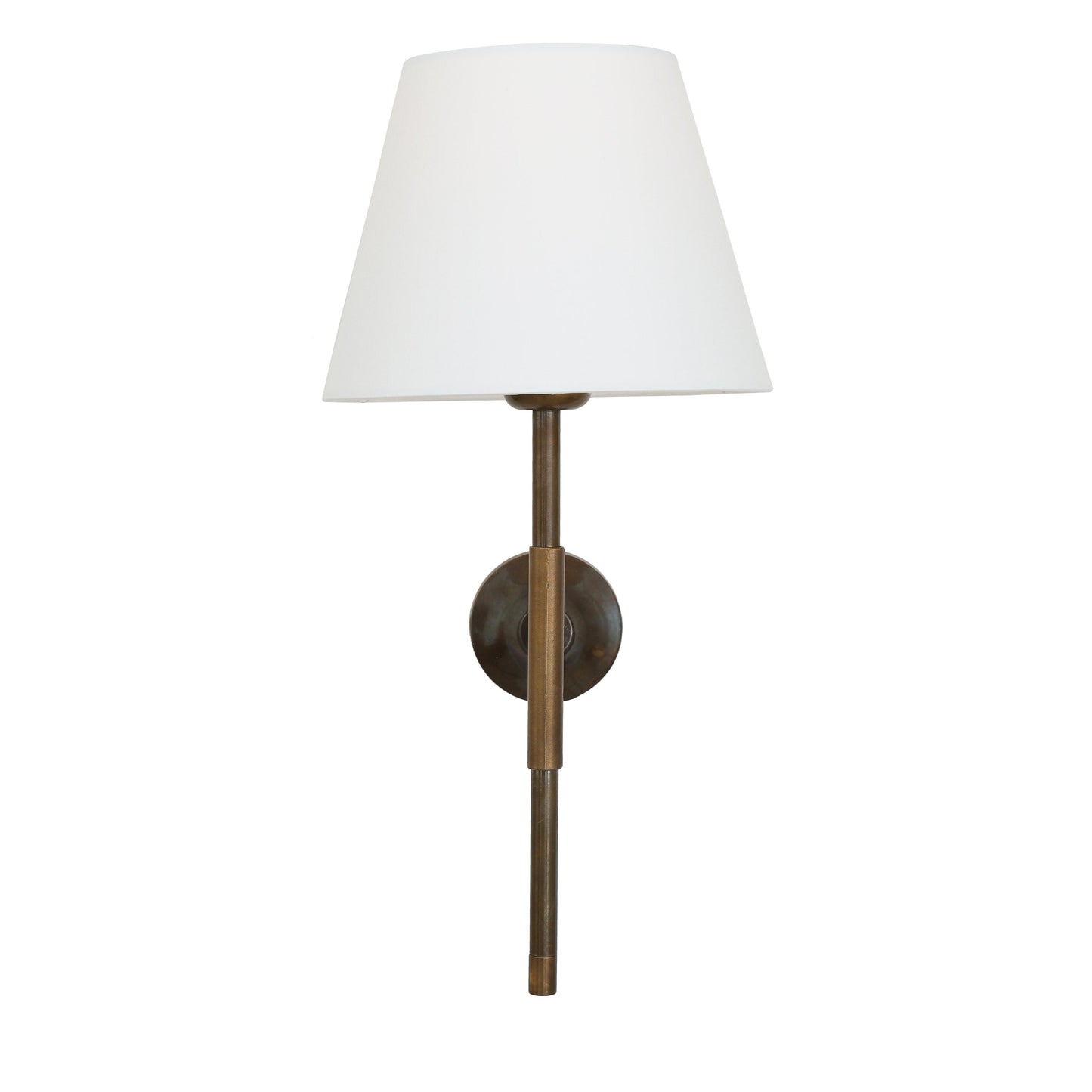 Tenby Modern Brass Wall Light with Empire Fabric Shade Product Shot