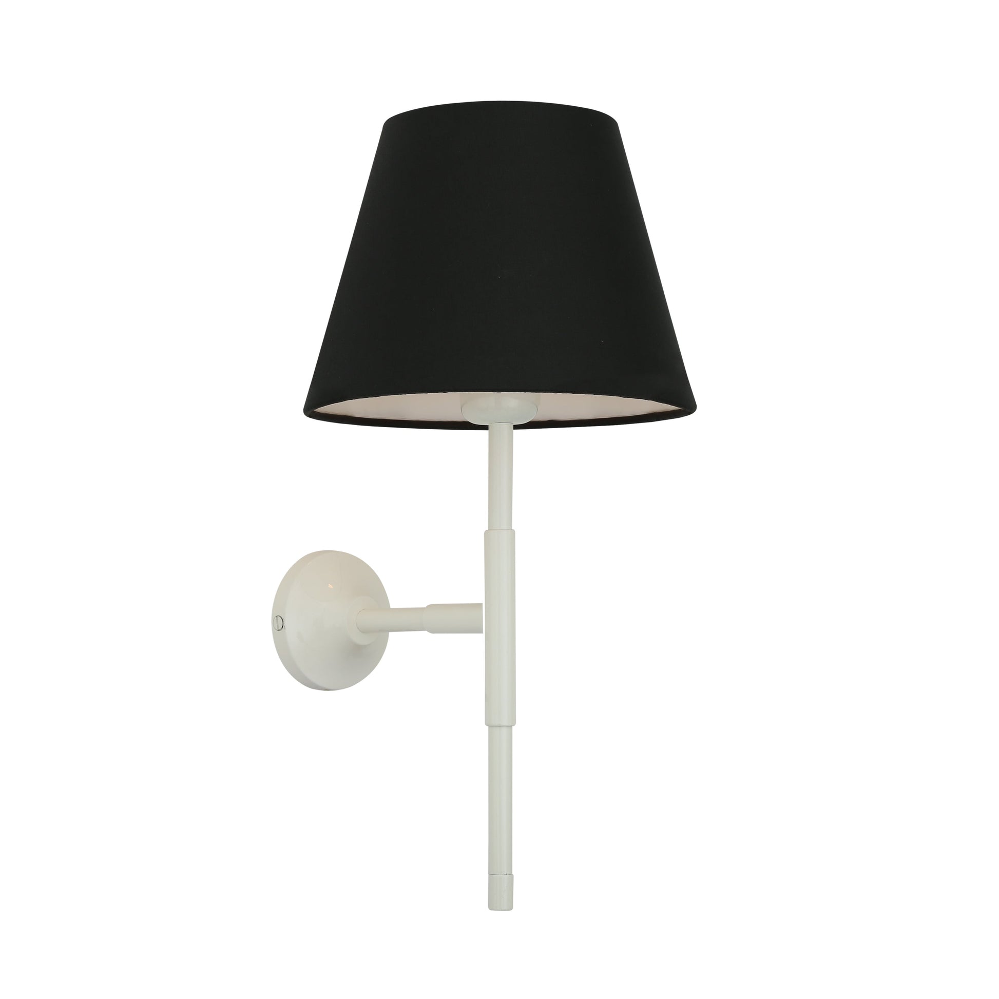 Tenby Modern Brass Wall Light with Empire Fabric Shade Product Shot