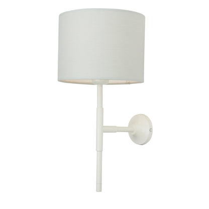 Tenby Modern Brass Wall Light with Empire Fabric Shade Product Shot