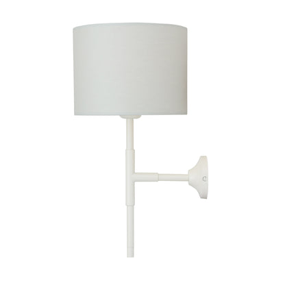 Tenby Modern Brass Wall Light with Empire Fabric Shade Product Shot