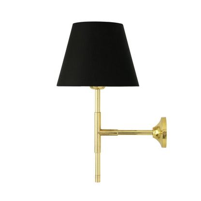 Tenby Modern Brass Wall Light with Empire Fabric Shade Product Shot